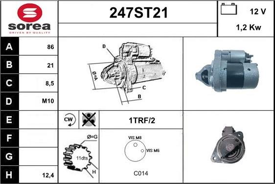 STARTCAR 247ST21 - Стартер vvparts.bg