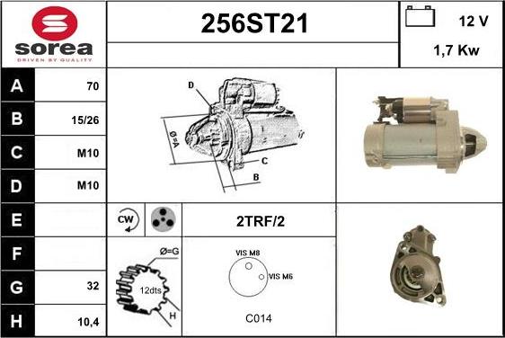 STARTCAR 256ST21 - Стартер vvparts.bg