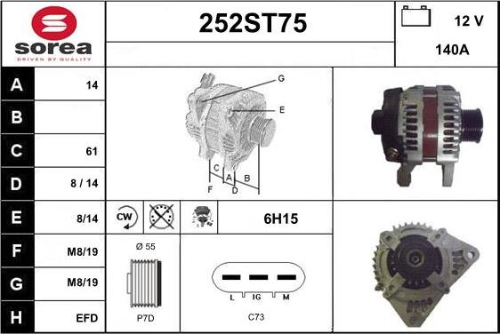 STARTCAR 252ST75 - Генератор vvparts.bg