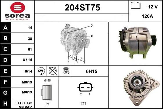 STARTCAR 204ST75 - Генератор vvparts.bg