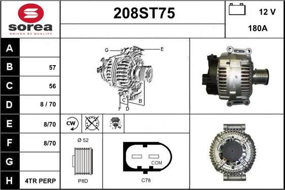 STARTCAR 208ST75 - Генератор vvparts.bg