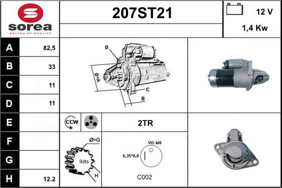 STARTCAR 207ST21 - Стартер vvparts.bg