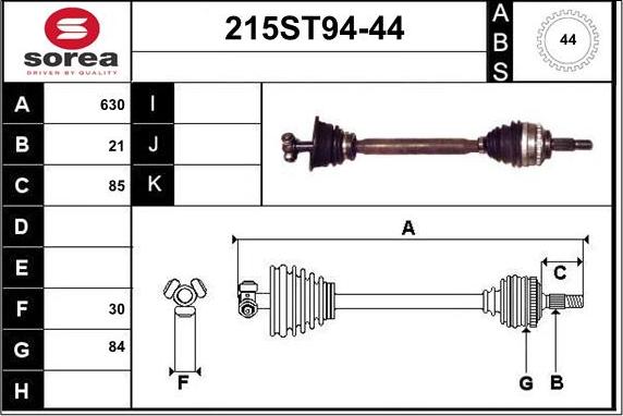 STARTCAR 215ST94-44 - Полуоска vvparts.bg