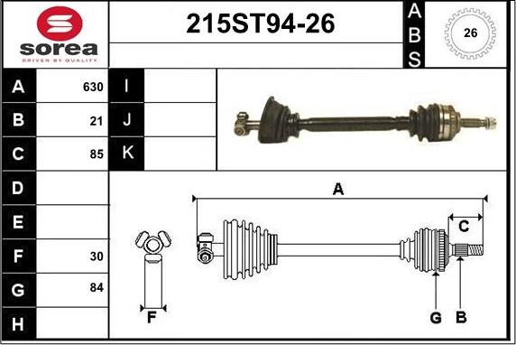 STARTCAR 215ST94-26 - Полуоска vvparts.bg