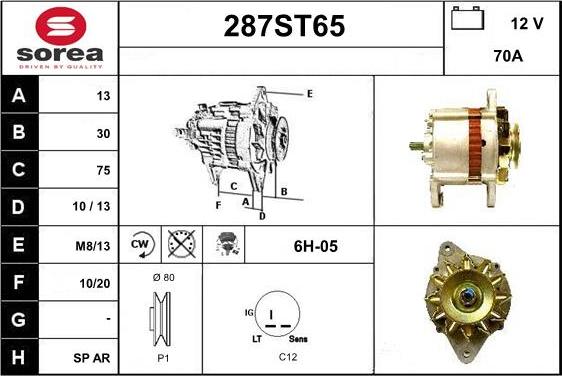 STARTCAR 287ST65 - Генератор vvparts.bg