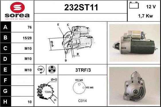 STARTCAR 232ST11 - Стартер vvparts.bg