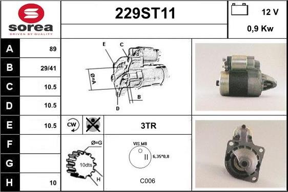 STARTCAR 229ST11 - Стартер vvparts.bg