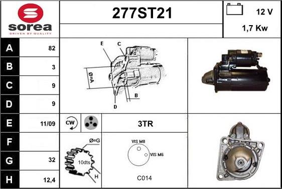 STARTCAR 277ST21 - Стартер vvparts.bg