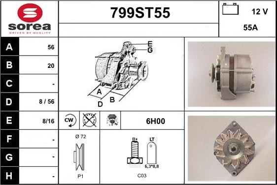 STARTCAR 799ST55 - Генератор vvparts.bg