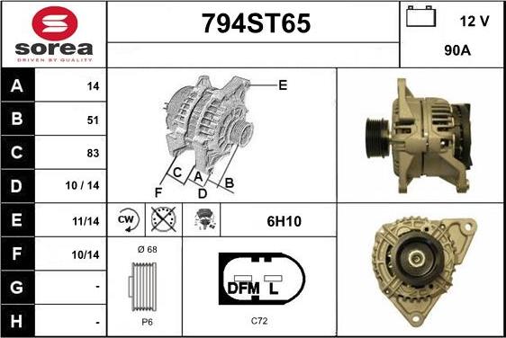 STARTCAR 794ST65 - Генератор vvparts.bg