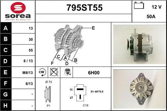 STARTCAR 795ST55 - Генератор vvparts.bg