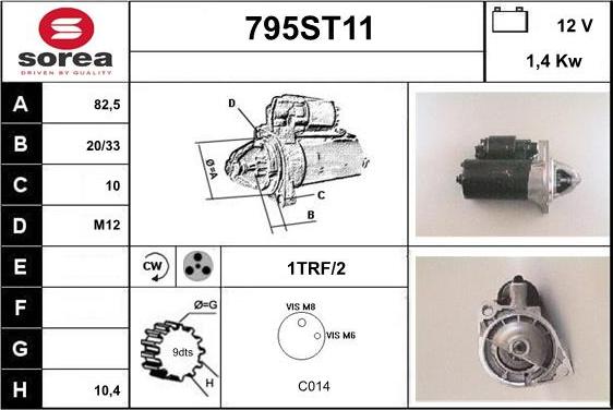 STARTCAR 795ST11 - Стартер vvparts.bg