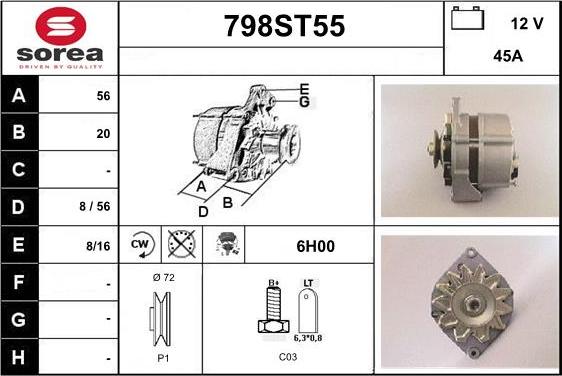 STARTCAR 798ST55 - Генератор vvparts.bg