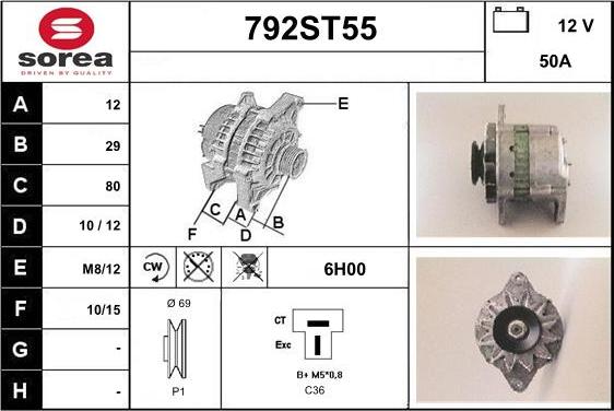 STARTCAR 792ST55 - Генератор vvparts.bg