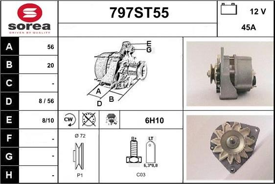 STARTCAR 797ST55 - Генератор vvparts.bg