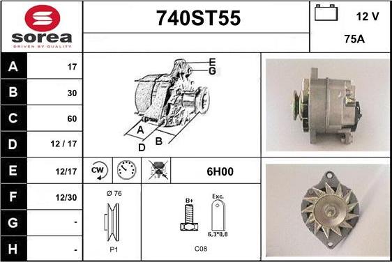 STARTCAR 740ST55 - Генератор vvparts.bg