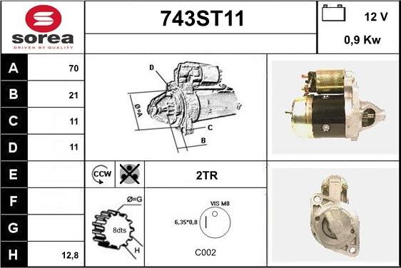 STARTCAR 743ST11 - Стартер vvparts.bg