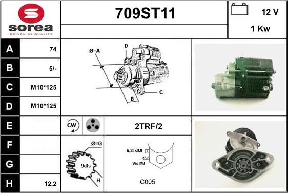 STARTCAR 709ST11 - Стартер vvparts.bg