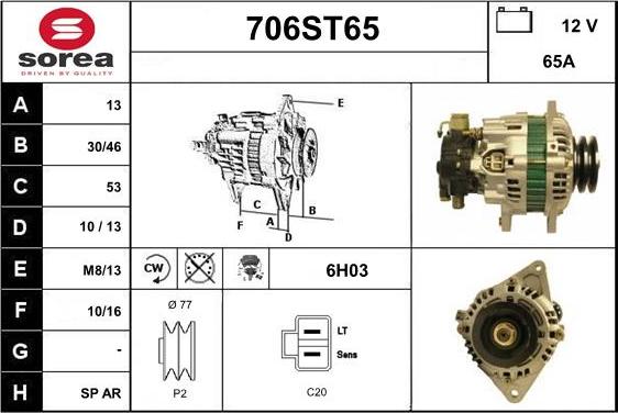 STARTCAR 706ST65 - Генератор vvparts.bg