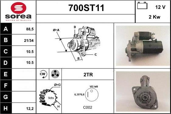 STARTCAR 700ST11 - Стартер vvparts.bg