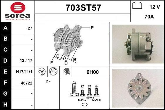 STARTCAR 703ST57 - Генератор vvparts.bg