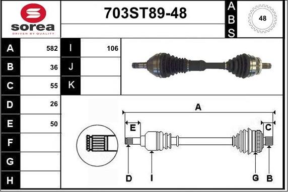 STARTCAR 703ST89-48 - Полуоска vvparts.bg