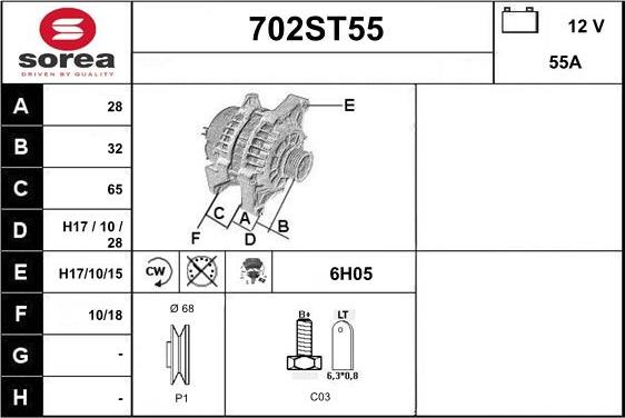 STARTCAR 702ST55 - Генератор vvparts.bg