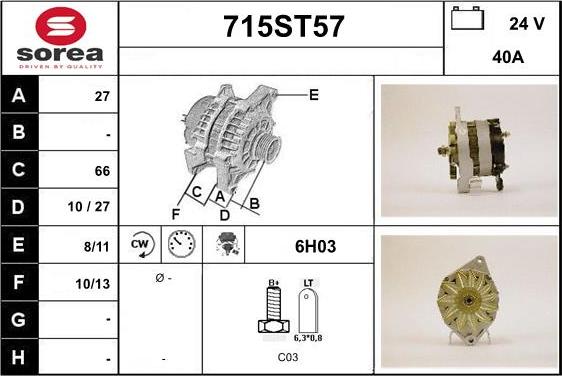 STARTCAR 715ST57 - Генератор vvparts.bg