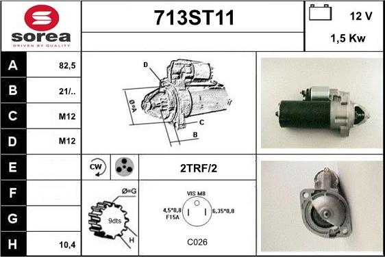 STARTCAR 713ST11 - Стартер vvparts.bg