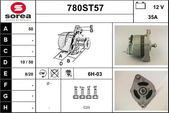 STARTCAR 780ST57 - Генератор vvparts.bg