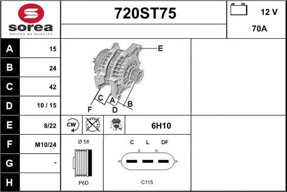 STARTCAR 720ST75 - Генератор vvparts.bg