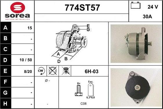 STARTCAR 774ST57 - Генератор vvparts.bg