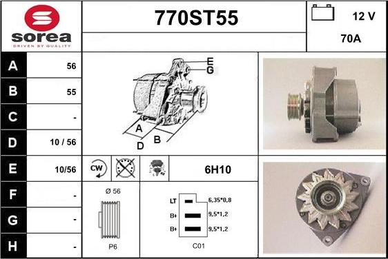 STARTCAR 770ST55 - Генератор vvparts.bg