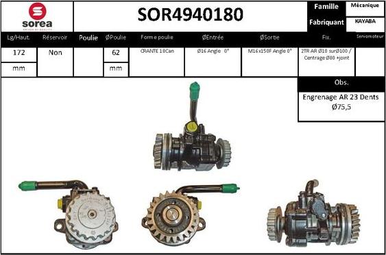 STARTCAR SOR4940180 - Хидравлична помпа, кормилно управление vvparts.bg
