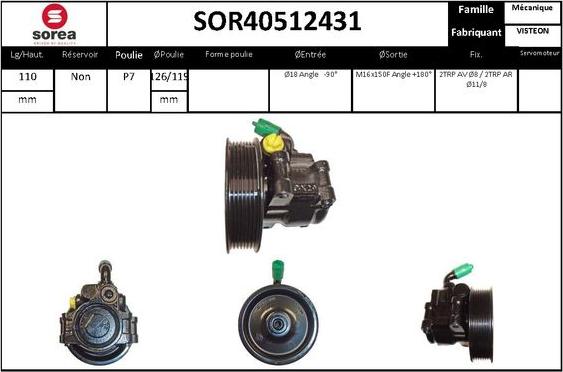 STARTCAR SOR40512431 - Хидравлична помпа, кормилно управление vvparts.bg