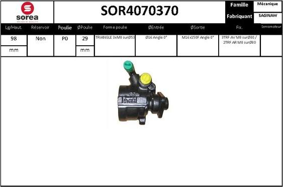 STARTCAR SOR4070370 - Хидравлична помпа, кормилно управление vvparts.bg