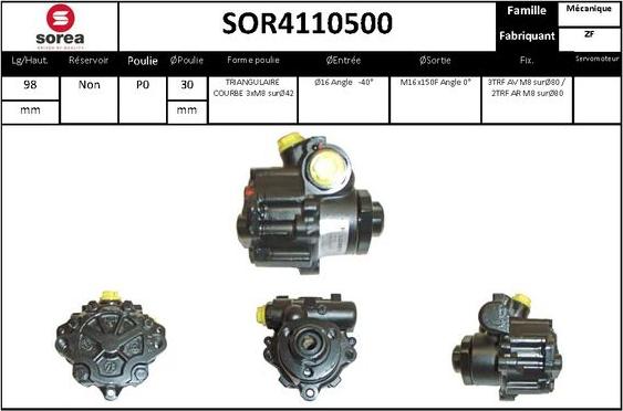 STARTCAR SOR4110500 - Хидравлична помпа, кормилно управление vvparts.bg