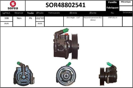 STARTCAR SOR48802541 - Хидравлична помпа, кормилно управление vvparts.bg