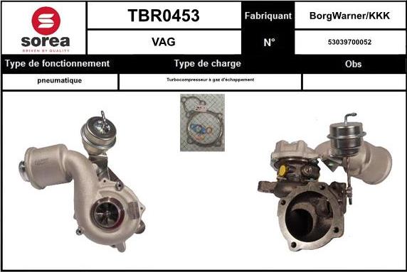 STARTCAR TBR0453 - Турбина, принудително пълнене с въздух vvparts.bg