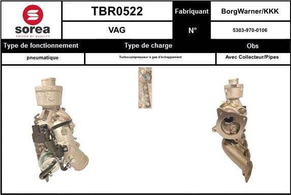 STARTCAR TBR0522 - Турбина, принудително пълнене с въздух vvparts.bg