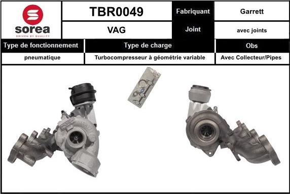 STARTCAR TBR0049 - Турбина, принудително пълнене с въздух vvparts.bg