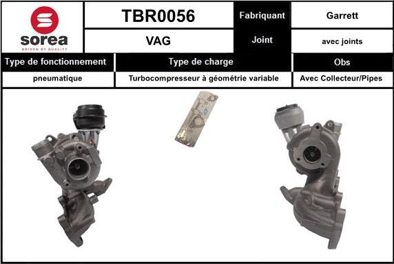 STARTCAR TBR0056 - Турбина, принудително пълнене с въздух vvparts.bg