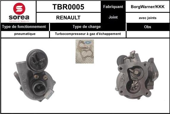 STARTCAR TBR0005 - Турбина, принудително пълнене с въздух vvparts.bg