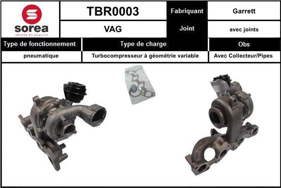 STARTCAR TBR0003 - Турбина, принудително пълнене с въздух vvparts.bg