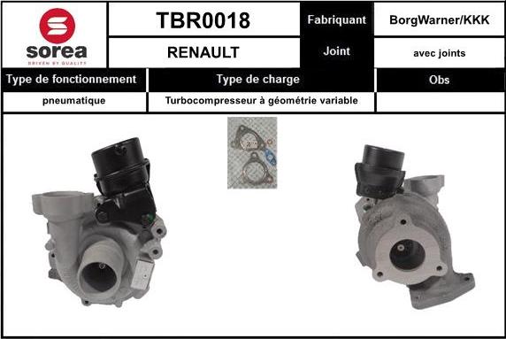 STARTCAR TBR0018 - Турбина, принудително пълнене с въздух vvparts.bg