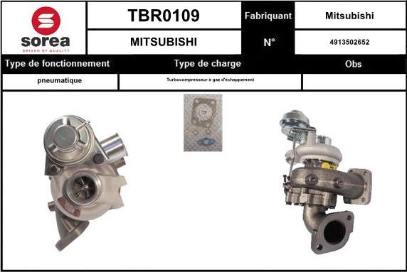 STARTCAR TBR0109 - Турбина, принудително пълнене с въздух vvparts.bg