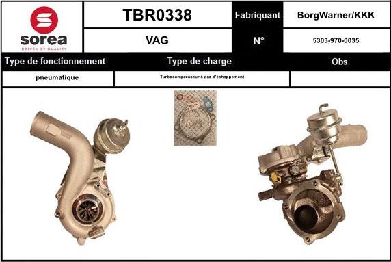 STARTCAR TBR0338 - Турбина, принудително пълнене с въздух vvparts.bg