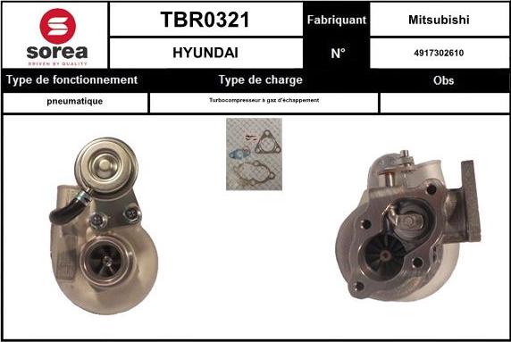 STARTCAR TBR0321 - Турбина, принудително пълнене с въздух vvparts.bg