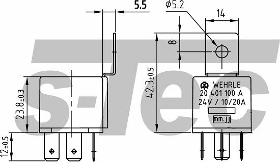 S-TEC WES20401100A - Реле, работен ток vvparts.bg