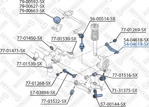 Stellox 54-04619-SX - Носач, окачване на колелата vvparts.bg